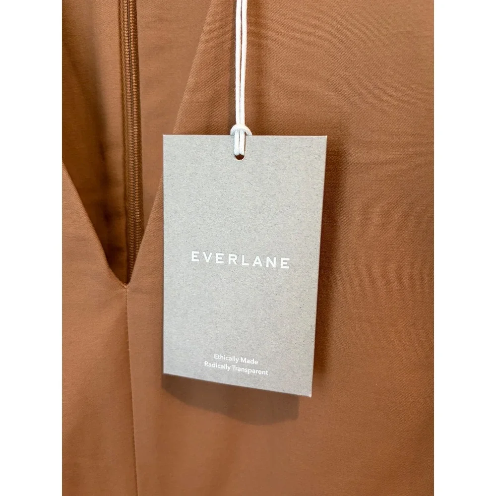 Everlane Italian GoWeave V-Neck Sleeveless Jumpsuit‎ Brown Size 8 NWT